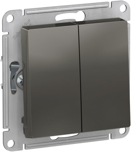 Переключатель без рамки Systeme Electric AtlasDesign 2-кл. проходной сталь картинка